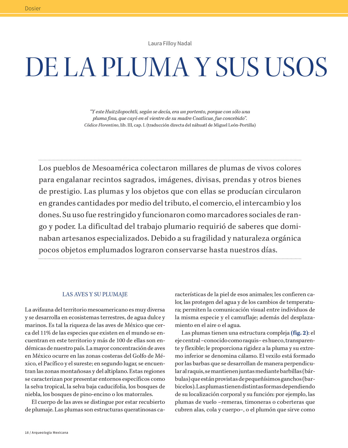 AMR 159 La pluma y sus usos en Mesoamérica