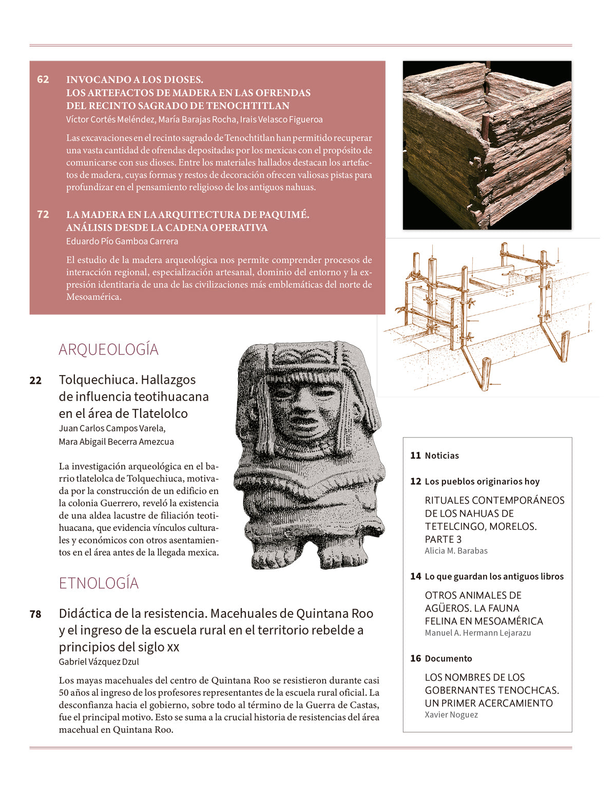 La madera en la época prehispánica