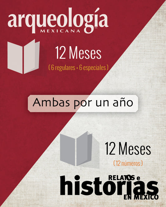 Suscripción impresa anual ambas revistas Arqueología Mexicana y Relatos e Historias en México